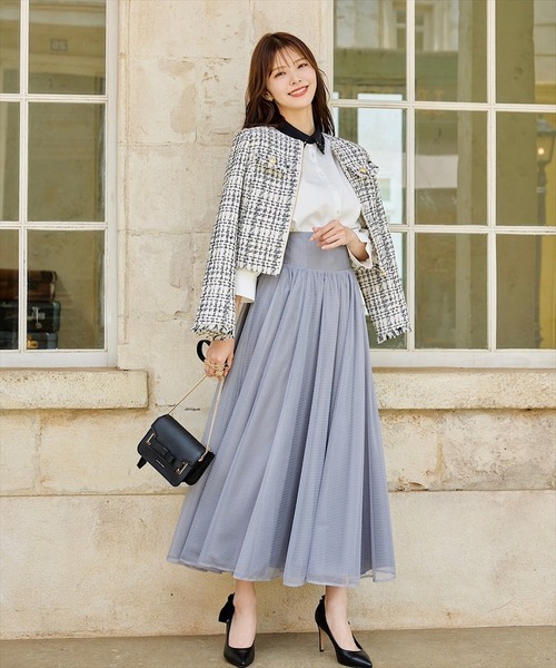 「SWINGLE」 ツイードジャケット SMALL ベージュ系その他 レディース_画像3