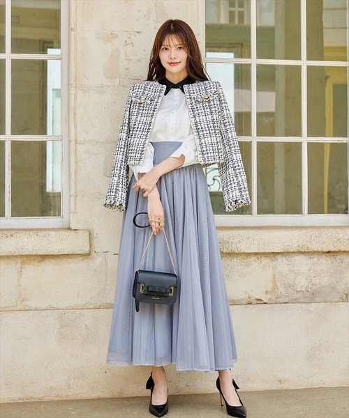 「SWINGLE」 ツイードジャケット SMALL ベージュ系その他 レディース_画像4