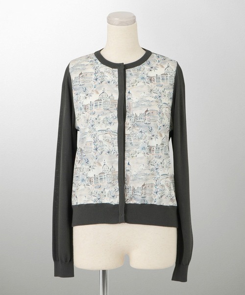 カーディガン ニット カーディガン Made with Liberty Fabric HUIT レディース HUIT bouquet カーディガン ニット Made with Liberty Fabric