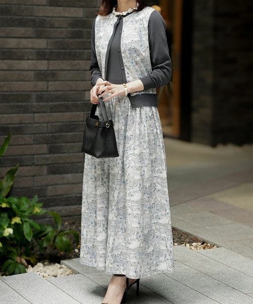 カーディガン ニット カーディガン Made with Liberty Fabric HUIT レディース HUIT bouquet カーディガン ニット Made with Liberty Fabric