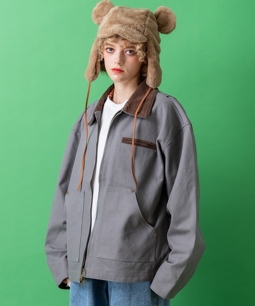 「ankoROCK」 ジップアップブルゾン ONESIZE グレー メンズ_画像9