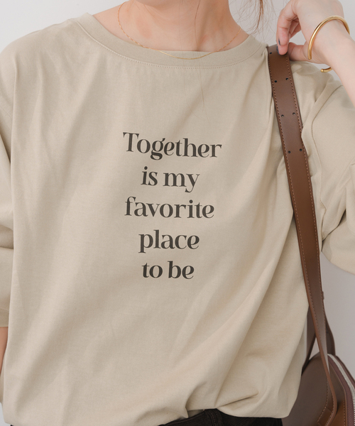 tシャツ ボートネックシルケットロゴロンTEE レディース Spick＆Span tシャツ ボートネックシルケットロゴロンTEE