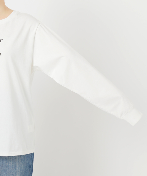 tシャツ ボートネックシルケットロゴロンTEE レディース Spick＆Span tシャツ ボートネックシルケットロゴロンTEE