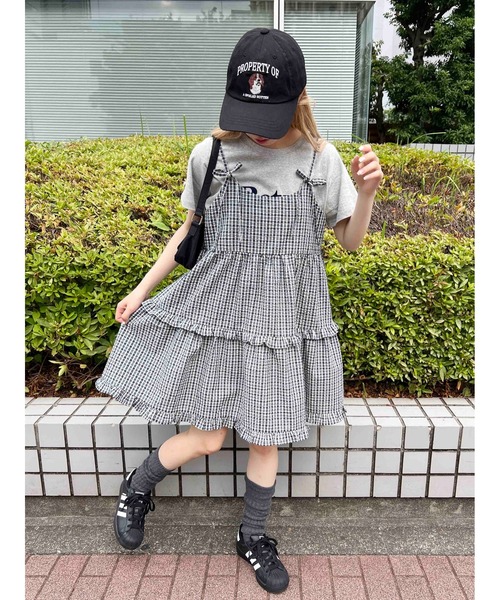 WC ワンピース リボンティアードミニキャミワンピース