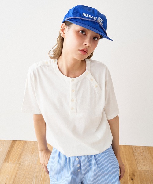 Tシャツ・カットソー No.0872 stripe HENRY NECK T (3color) No.0872 stripe HENRY NECK T (3color) - HOLY IN CODE | 60