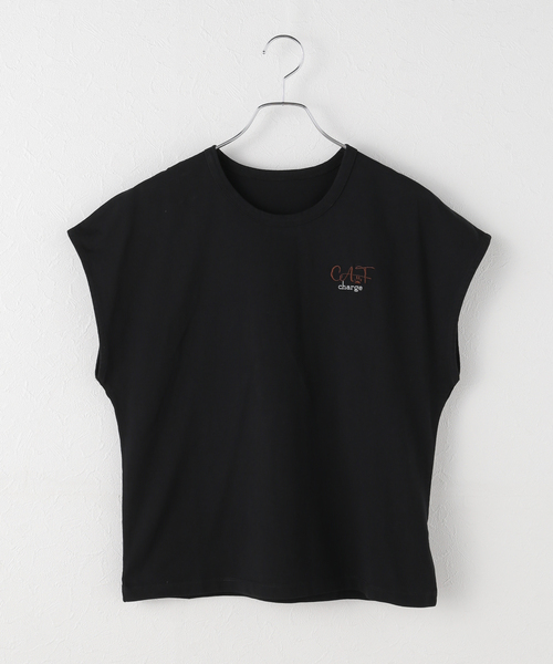 tシャツ 「WEB＋一部店舗限定」CAT charge フレンチTシャツ レディース