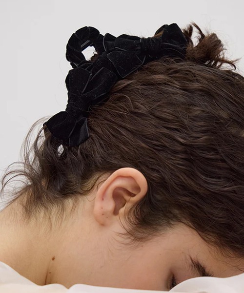 ヘアクリップ TRESSE/トレス velvet Ruban Clip in Black ビック