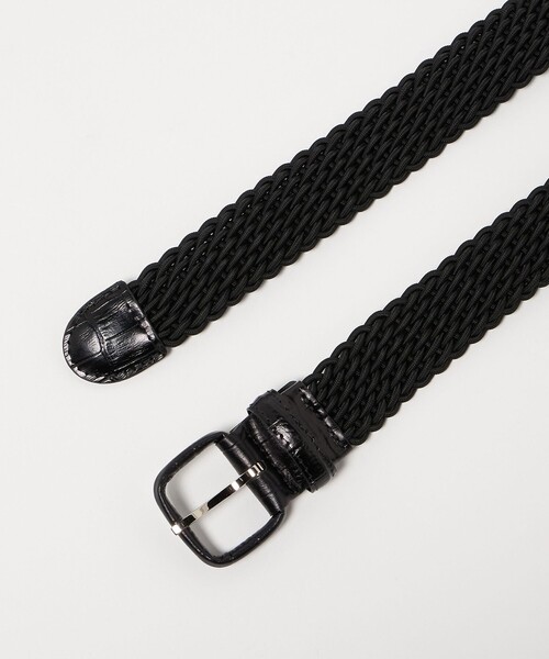 【未使用】ユナイテッドアローズ ベルト クロコ レザー ブラック UNITED ARROWS（ユナイテッドアローズ） ベルト 「別注」「L'AIGLON