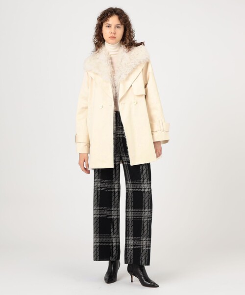 DES PRES（デプレ） トレンチコート コート コットンサテン ムートン