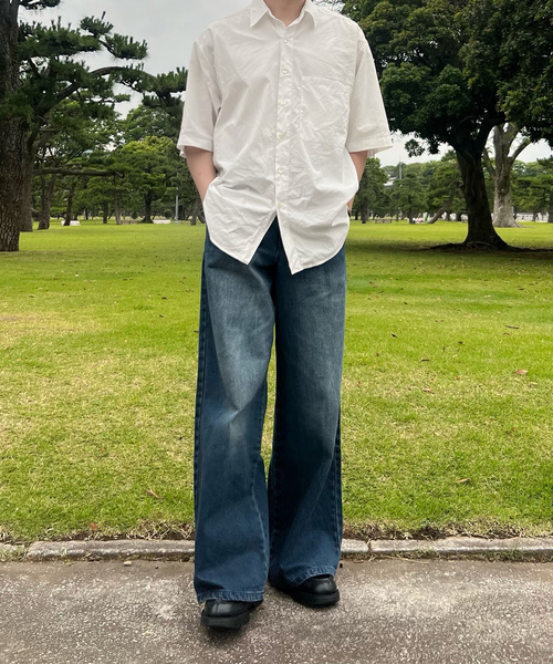 「CALLNE」 加工デニムパンツ M グレー メンズ