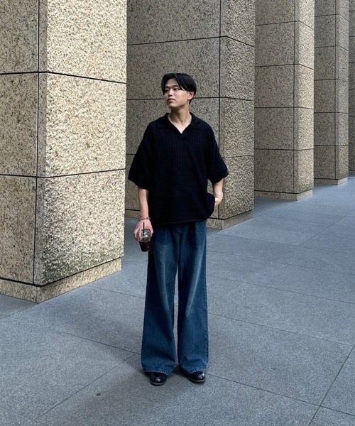 「CALLNE」 加工デニムパンツ M グレー メンズ