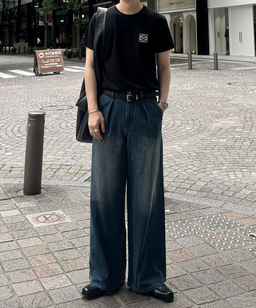 「CALLNE」 加工デニムパンツ M グレー メンズ