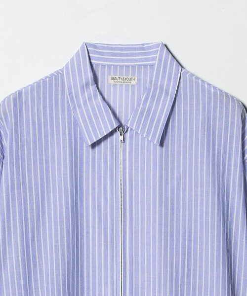 メンズ　シアー　H beauty&youth BEAUTY＆YOUTH UNITED ARROWS シャツ ボイル シアー ジップ