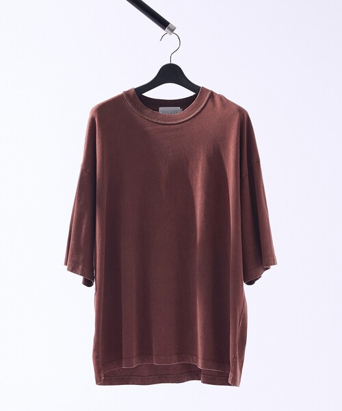 ABAHOUSE ヴィンテージ加工 パウダーウォッシュ 半袖Tシャツ オーバーサイズ メンズ ブラウン 48 アバハウス カットソー・Tシャツ トップス