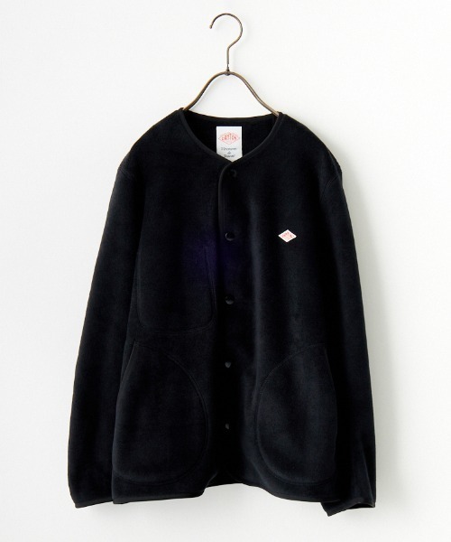 DANTON」 ノーカラージャケット 36 グレイッシュベージュ レディース