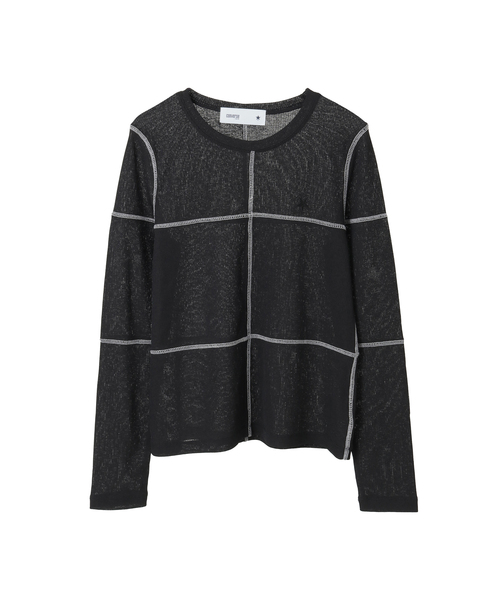 CONVERSE TOKYO tシャツ PATCHWORK SHEER RIB TOP レディース
