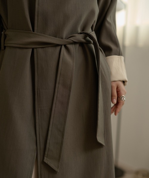 ステンカラーコート コート stand collar bicolor sleeve coat