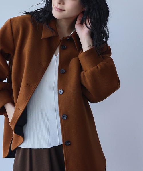 ELFRANK エルフランク ショールカラーオーバーサイズコート ELFRANK コート アウター ウールライク オーバーサイズ シャツ