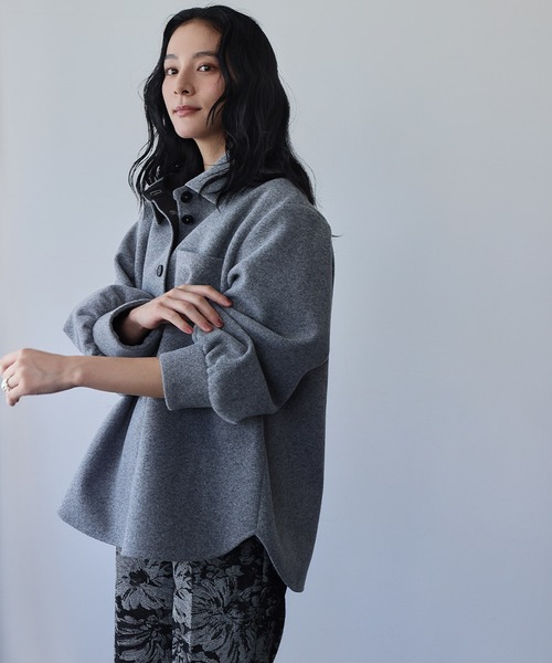 common divisor ウールコートジャケット notch. コート アウター ウールライクスタンドジップコート レディース