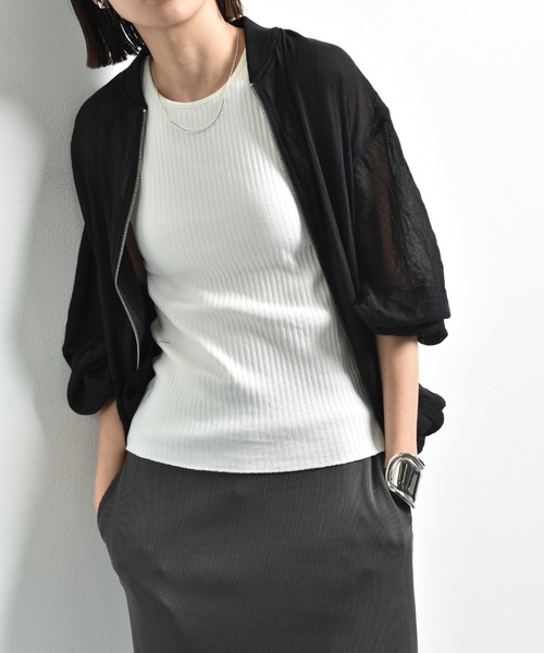 「INTERPLANET」 ブルゾン FREE ライトグレー レディース_画像3