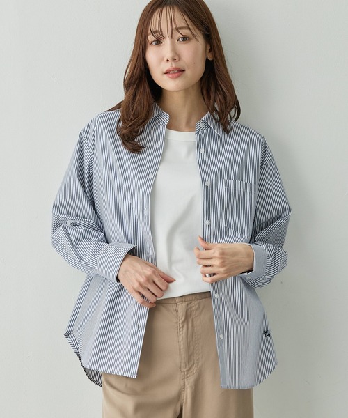 美品✨ルフィル ラウンドカラーブラウス シャツ トップス ブルー RUIRUE BOUTIQUE（ルイルエブティック） ブラウス シャツ 洗える