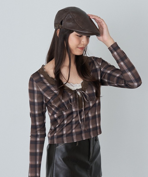 Ray Cassin（レイカズン） tシャツ レース切替ロングTシャツ