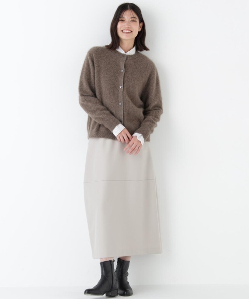 【未使用美品】ウールサキソニーストレッチ フレアスカート レッド系 46 セール セットアップ対応TWサキソニー フレア スカート ウール