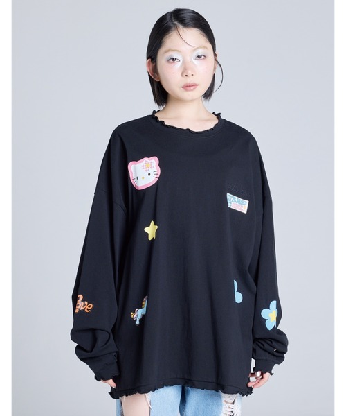 tシャツ hello kitty x little sunny bite frill long tee レディース