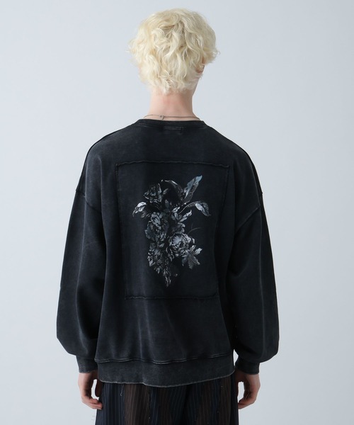 ゆ*き様 【Ado×HARE/UNISEX】黒いバラ刺繍スウェット Mサイズ HARE（ハレ） トレーナー スウェット ピグメントバックプリント