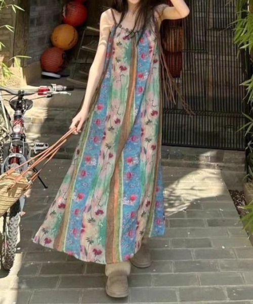 「deux amour」 キャミソールワンピース FREE ブルー レディース_画像5