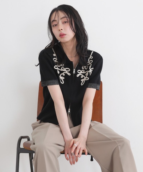 「LIAN」 ニットカーディガン FREE ブラック レディース_画像2