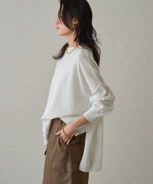Loungedress（ラウンジドレス） 長袖ニット FREE オフホワイト