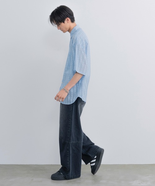 「SINSS」 半袖シャツ LARGE ブラック メンズ_画像4