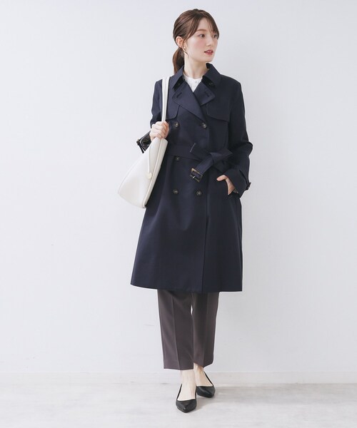 liten トレンチコート　ネイビー　新品タグ付き index（インデックス） トレンチコート コート トレンチコート「洗濯機