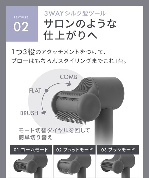 SALONIA（サロニア） スムースシャインスマートドライヤー ヘア