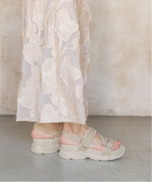 「RANDA」 フラットサンダル M アイボリー レディース_画像3