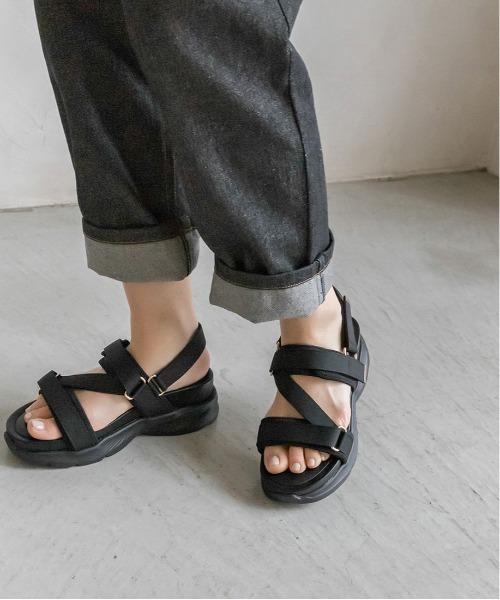「RANDA」 フラットサンダル M アイボリー レディース_画像5