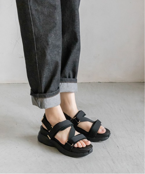 「RANDA」 フラットサンダル M アイボリー レディース_画像9