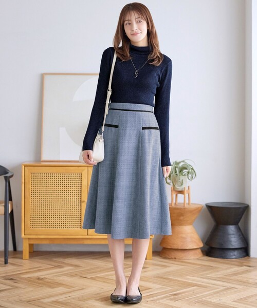 Tiaclasse スカート ベロアラインツイードスカート : ZOZOTOWN Yahoo