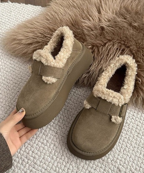 shopnikoniko（ショップにこにこ） スリッポン フェイクムートン