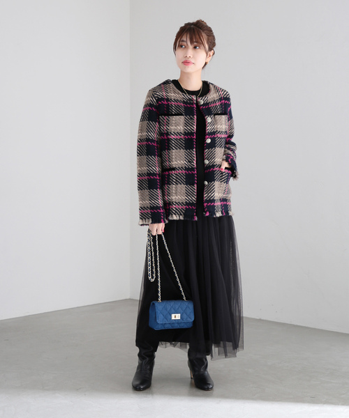 「La TOTALITE」 ノーカラージャケット FREE ベージュ レディース_画像2