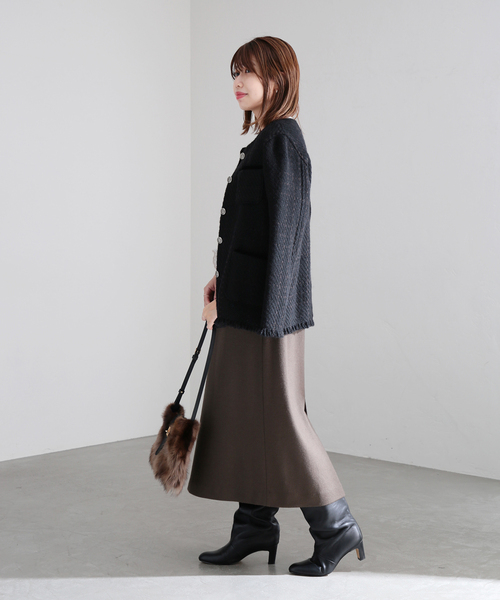 「La TOTALITE」 ノーカラージャケット FREE ベージュ レディース_画像6