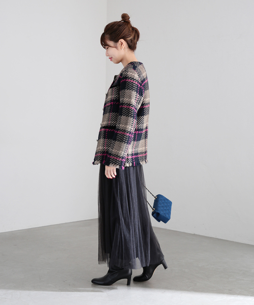 「La TOTALITE」 ノーカラージャケット FREE ベージュ レディース_画像9