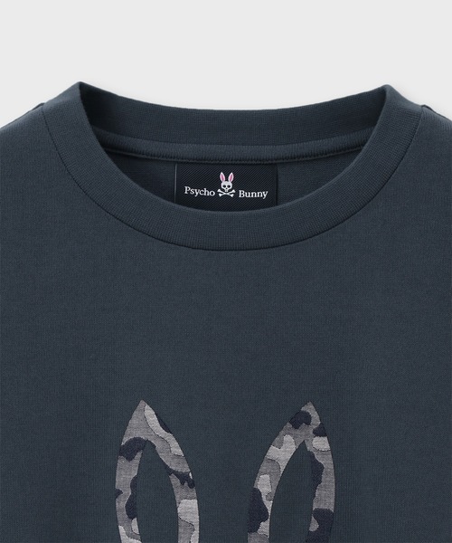 ♯177 PsychoBunny サイコバニー長袖シャツ 迷彩 ロゴ刺繍パッチ Psycho Bunny（サイコバニー） tシャツ ヒートカット迷彩ロゴ ロング