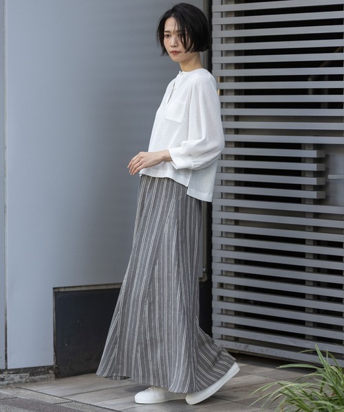 [MIKI]2点おまとめ＊ライトシアープルオーバー＊白.グレー＊Tシャツ Munich（ミューニック） tシャツ 「速乾性」シアーワッフル×ニットリブ