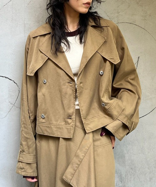 Ameri（アメリ） トレンチコート コート TENCEL DENIM SHORT TRENCH