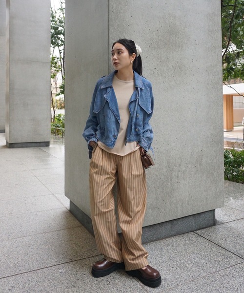 Ameri（アメリ） トレンチコート コート TENCEL DENIM SHORT TRENCH