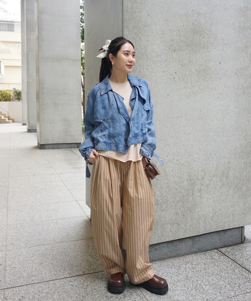 Ameri（アメリ） トレンチコート コート TENCEL DENIM SHORT TRENCH