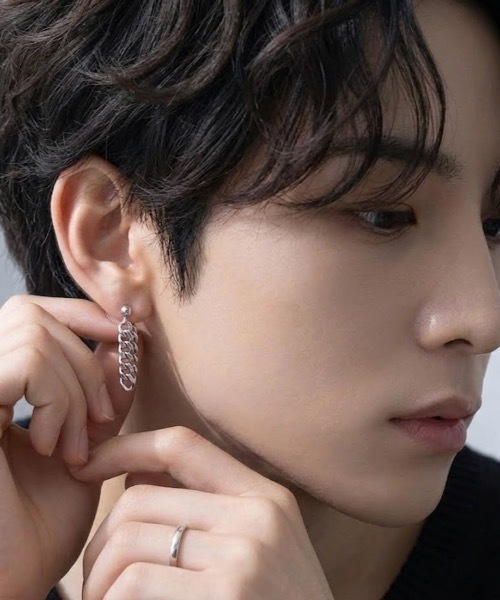 MONOCHROME ピアス チェーンフープシルバーピアス メンズ レディース