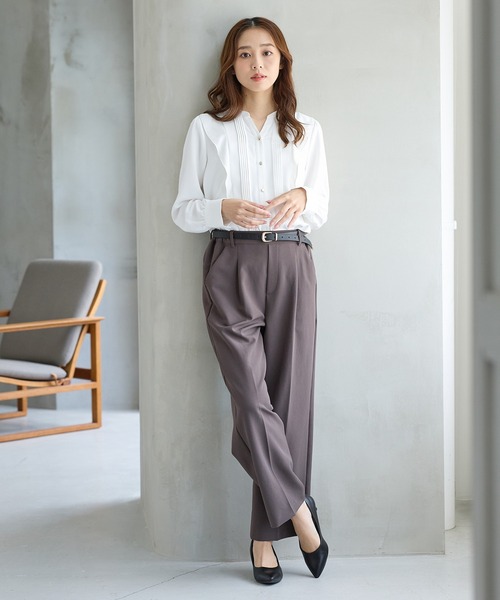 「Honeys」 「GLACIER」長袖ブラウス 3L ミント レディース_画像4